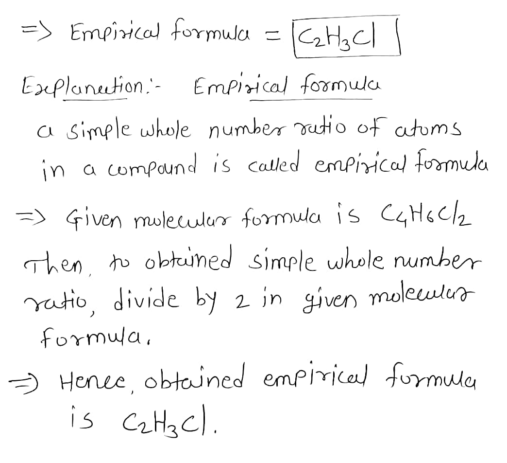 Answered 55. Give the empirical formula that bartleby